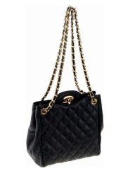 ORE10 Skórzana torebka "Farc" w kolorze granatowym - 28 x 26 x 12 cm rozmiar: onesize. Niebieskie torby na ramię ORE10, bez wzorów, z materiału, na ramię, pikowane, bez dodatków. Za 260.99 zł.