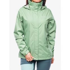 Kurtka przeciwdeszczowa damska Vaude Escape Light Jacket. Zielone kurtki sportowe Vaude, bez wzorów, bez kaptura, trekkingowe. Za 366.99 zł.