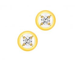 Kolczyki z żółtego złota z brylantami - koła - 0,16 ct - próba 585. Żółte kolczyki Apart, z brylantem, złote. Za 3,190.00 zł.