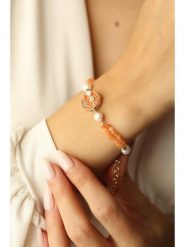 L'Atelier de Gaia Pozłacana bransoletka z perłami i cytrynami rozmiar: onesize. Białe bransoletki L'Atelier de Gaia, z cytrynem, pozłacane. Za 43.99 zł.