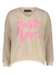 Miss goodlife Bluza "Just Love" w kolorze beżowym rozmiar: M. Brązowe bluzy miss goodlife, m, bez wzorów, z bawełny, bez kaptura. Za 173.99 zł.