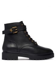 LAUREN RALPH LAUREN Trzewiki Allyson Logo Bo Bte 802P12046001 Czarny. Czarne botki Lauren Ralph Lauren, bez wzorów, ze skóry, bez obcasa, na płaskiej podeszwie, bez zapięcia. Za 1,199.00 zł.