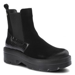 Czarne Botki Lemar Damskie Modne Skórzane Buty. Czarne botki Lemar, bez wzorów, ze skóry, bez obcasa, bez zapięcia. Za 249.00 zł.
