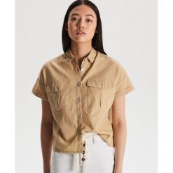 Lniana koszula w stylu safari - Beżowy. Koszule Cropp. Za 69.99 zł.