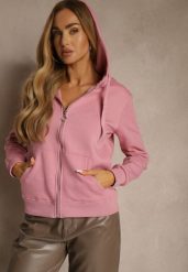 Ciemnoróżowa Bluza z Kapturem Zapinana na Suwak Bastian. Czerwone bluzy Renee, na jesień, l, bez wzorów, z polaru, z kapturem. Za 109.99 zł.