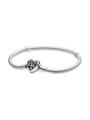 Pandora Srebrna bransoletka z cyrkoniami rozmiar: 19 cm. Szare bransoletki Pandora, z cyrkonią, srebrne. Za 288.45 zł.