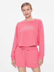 Armani Exchange Bluza 3DYM90 YJFHZ 14BH Różowy Regular Fit. Czerwone bluzy Armani Exchange, xs, bez wzorów, z bawełny, bez kaptura. Za 269.99 zł.
