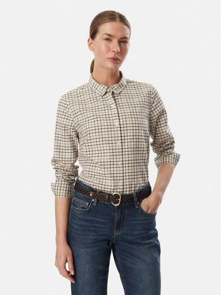 Barbour Koszula Woodside LSH1643CR52 Beżowy Slim Fit. Brązowe koszule Barbour, bez wzorów, z bawełny, bez kołnierzyka, bez ramiączek. Za 419.99 zł.