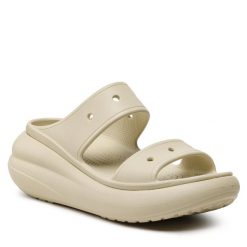 Klapki Crocs. Brązowe klapki Crocs, bez wzorów, bez obcasa. Za 159.99 zł.