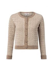 More & More Sweter z dzianiny Kobiety Sztuczne włókno brązowy|biały, 40. Białe kardigany More & More, bez wzorów, z dzianiny. Za 279.95 zł.