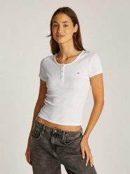 TOMMY JEANS Koszulka w kolorze białym rozmiar: XL. Białe bluzki Tommy Jeans, xl, bez wzorów, z bawełny, bez kołnierzyka, bez ramiączek. Za 136.45 zł.