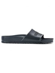 Birkenstock Klapki "Barbados" w kolorze granatowym rozmiar: 36. Niebieskie klapki Birkenstock, bez wzorów, z otwartym noskiem, bez obcasa. Za 114.44 zł.