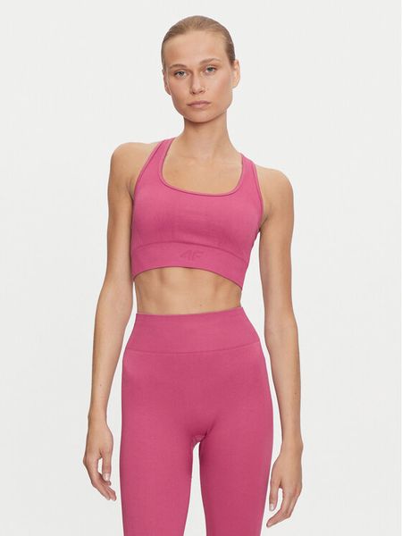 4F Biustonosz sportowy 4FWAW24USBAF141 Różowy. Czerwone bielizna sportowa 4f, s, bez wzorów, z syntetyku. Za 79.99 zł.