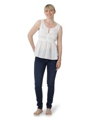 Ilse Jacobsen Top "Voile" w kolorze białym rozmiar: 38. Białe topy Ilse Jacobsen, bez wzorów, z bawełny, bez kołnierzyka, bez ramiączek. Za 43.99 zł.