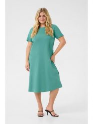 KAFFE curve Sukienka w kolorze turkusowym rozmiar: M. Niebieskie sukienki KAFFE curve, m, bez wzorów, z bawełny, bez kołnierzyka, bez ramiączek, midi. Za 78.99 zł.
