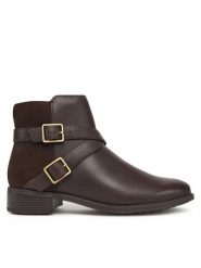 Clarks Botki Havisham Bay 26182942 Brązowy. Brązowe botki Clarks, bez wzorów, ze skóry, bez obcasa, na płaskiej podeszwie, bez zapięcia. Za 479.99 zł.