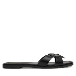 Klapki LOVE MOSCHINO. Czarne klapki Love Moschino, bez wzorów, bez obcasa. Za 459.99 zł.