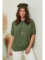 Curvy Lady Bluzka w kolorze khaki rozmiar: 44/46. Brązowe bluzki Curvy Lady, bez wzorów, klasyczne, bez kołnierzyka, bez ramiączek. Za 111.45 zł.