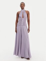 Elisabetta Franchi Sukienka wieczorowa AB-R18-61E2-V760 Fioletowy Regular Fit. Fioletowe sukienki Elisabetta Franchi, bez wzorów, z wiskozy, wizytowe, bez kołnierzyka, bez ramiączek. Za 3,229.00 zł.