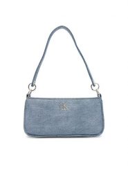 Calvin Klein Torebka Denim Shoulder Pouch W/Strap LV04F3217G Niebieski. Niebieskie torebki klasyczne Calvin Klein, bez wzorów, z denimu, bez dodatków. Za 439.99 zł.