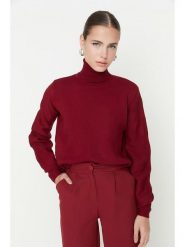 Trendyol Sweter w kolorze czerwonym rozmiar: L. Czerwone swetry Trendyol, l, bez wzorów, ze splotem, bez ramiączek. Za 73.99 zł.
