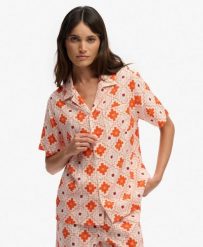 Superdry Koszula krótki rękaw Beach z nadrukiem - Relaxed Fit. Brązowe koszule Superdry, bez wzorów, z bawełny, klasyczne, bez kołnierzyka, bez ramiączek. Za 228.15 zł.