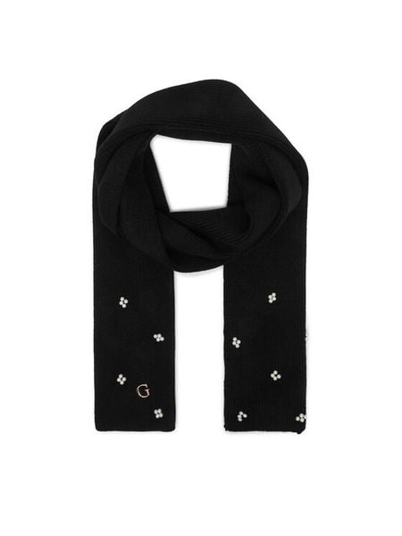 Guess Szalik AW5636 VIS03 Czarny. Czarne rękawiczki Guess, z aplikacjami, z wiskozy. Za 234.99 zł.