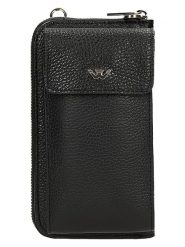 Wojas Skórzana torebka w kolorze czarnym na telefon - 10 x 19 x 4 cm rozmiar: onesize. Czarne torby na ramię Wojas, bez wzorów, z materiału, na ramię, bez dodatków. Za 233.87 zł.