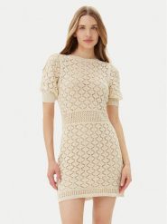 TWINSET Sukienka dzianinowa 251TT3172 Beżowy Regular Fit. Brązowe sukienki Twinset, m, bez wzorów, z bawełny, bez kołnierzyka, bez ramiączek. Za 779.99 zł.