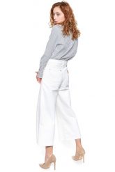 SPODNIE WRANGLER DAMSKIE WESTERN CULOTTE VINTAGE WHITE W260WMX1Y 112128018. Białe spodnie materiałowe Wrangler, xs, bez wzorów, z materiału. Za 199.99 zł.