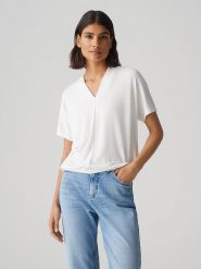 OPUS Koszulka w kolorze białym rozmiar: 44. Białe bluzki Opus, bez wzorów, bez kołnierzyka, bez ramiączek. Za 86.99 zł.