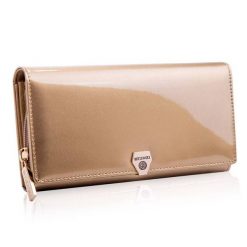 Portfel damski BETLEWSKI złoty BPD-VS-106. Żółte portfele Betlewski, bez wzorów, ze skóry. Za 169.00 zł.