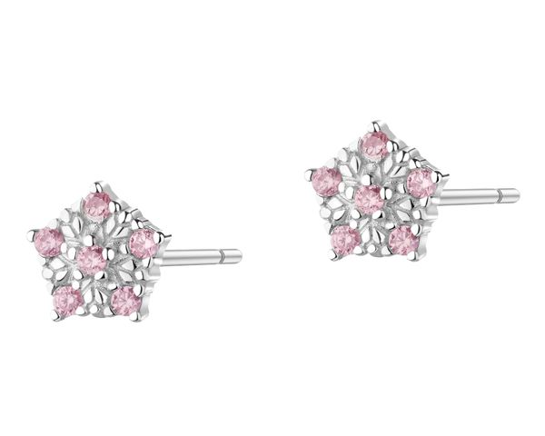 Kolczyki srebrne z cyrkoniami - śnieżynki. Szare kolczyki Apart, z cyrkonią, srebrne. Za 99.00 zł.