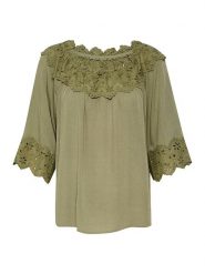Cream Bluzka w kolorze khaki rozmiar: 38. Brązowe bluzki Cream, bez wzorów, z koronki, bez kołnierzyka, bez ramiączek. Za 66.00 zł.