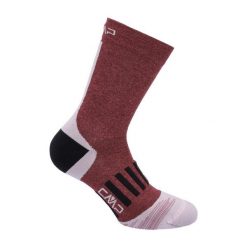 Skarpety trekkingowe uniseks TREKKING SOCK MID MICROLON lekkie amortyzujące. Czerwone skarpety CMP, bez wzorów. Za 69.99 zł.