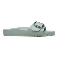 BIRKENSTOCK Madrid Big Buckle EVA Gray Taupe Klapki damskie. Szare klapki Birkenstock, bez wzorów, bez obcasa. Za 219.99 zł.