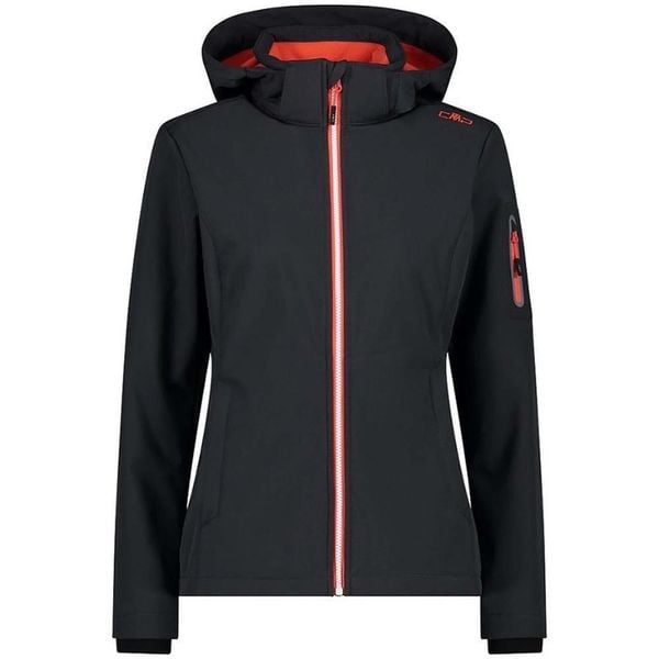 Kurtka damska turystyczna CMP 39A5006. Czerwone kurtki sportowe CMP, bez wzorów, z softshellu, bez kaptura, trekkingowe. W wyprzedaży za 224.99 zł.