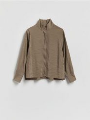 Koszula z modalem - szary. Szare koszule Reserved, l, bez wzorów, z tkaniny, bez kołnierzyka, bez ramiączek. Za 129.99 zł.