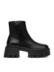 DeeZee Botki 62083-3 Czarny. Czarne botki DeeZee, bez wzorów, z materiału, bez obcasa, na płaskiej podeszwie, bez zapięcia. Za 219.99 zł.