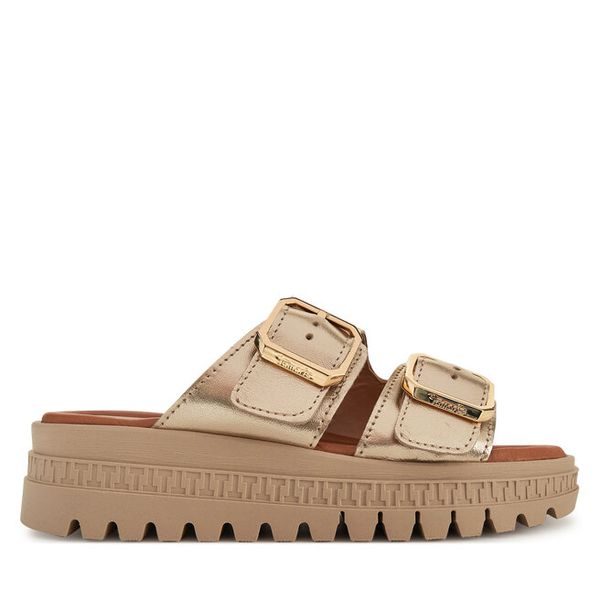 Klapki Tamaris. Żółte klapki Tamaris, bez wzorów, bez obcasa. Za 359.99 zł.