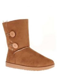 ISLAND BOOT Botki zimowe "Elisa" w kolorze jasnobrązowym rozmiar: 36. Brązowe botki Island Boot, na zimę, bez wzorów, z materiału, bez obcasa, bez zapięcia. Za 118.56 zł.