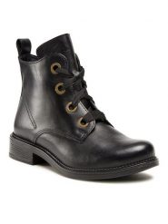 Lasocki Trzewiki RST-TULIA-23 Czarny. Czarne botki Lasocki, bez wzorów, ze skóry, bez obcasa, na płaskiej podeszwie, bez zapięcia. Za 229.99 zł.