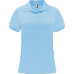 Damska Sportowa Koszulka Polo Z Krótkim Rękawem Monzha. Niebieskie koszulki polo ROLY, l, bez wzorów, bez kołnierzyka, bez ramiączek. Za 47.99 zł.
