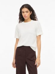 Vila Sweter "Vilollo" w kolorze białym rozmiar: L. Białe swetry Vila, l, bez wzorów, z bawełny, bez ramiączek. Za 88.23 zł.