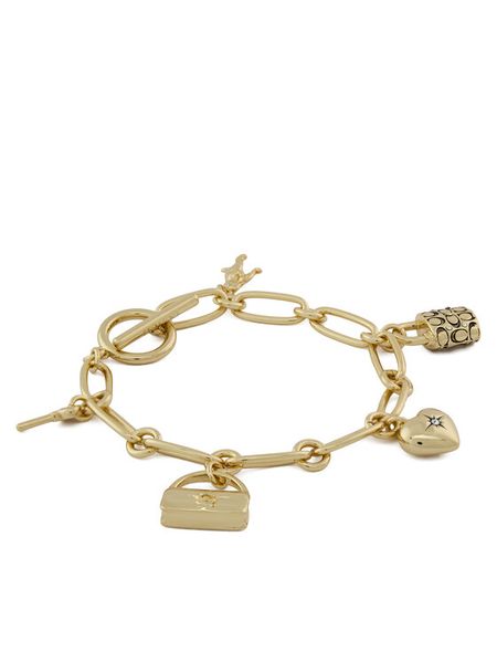 Coach Bransoletka 37448318 Złoty. Żółte bransoletki Coach, metalowe. Za 539.99 zł.