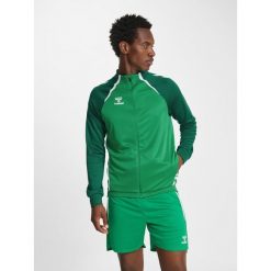 Bluza dresowa zapinana na zamek błyskawiczny Hummel Lead 2.0. Zielone bluzy Hummel, bez wzorów, z dresówki, bez kaptura. Za 207.50 zł.