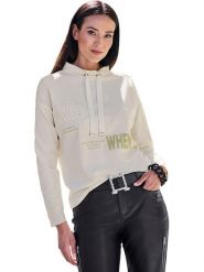 Heine Bluza w kolorze kremowym rozmiar: 48. Brązowe bluzy Heine, bez wzorów, z bawełny, bez kaptura. Za 96.14 zł.