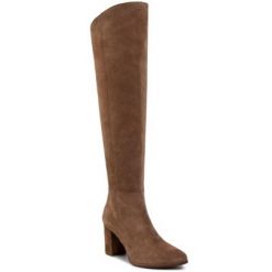 Gino Rossi 70600-13 Brązowy. Brązowe kozaki Gino Rossi, ze skóry, bez obcasa, bez zapięcia. Za 499.99 zł.