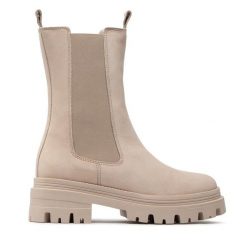 Sztyblety Tamaris. Brązowe botki Tamaris, bez wzorów, bez obcasa, na płaskiej podeszwie, bez zapięcia. Za 469.99 zł.