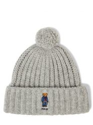 Polo Ralph Lauren Damska czapka wełniana - Denim Bear Kobiety Wełna szary marmurkowy, ONE SIZE. Szare czapki Polo Ralph Lauren, bez wzorów, z denimu. Za 399.95 zł.
